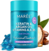 MAREE Hair Serum for Frizzy Dry Hair – Styling Capsules with Keratin, Argan Oil, Vitamins A E B5 – UV & Heat Protectant Frizz Control Serum for Women – Aceite Para el Cabello Treatment | for Frizzy, Styling Capsules, with Jojoba, for Women, Frizzy, Damaged