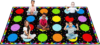 Booooom Jackson Classroom Rug – 7’6”x13′ Rainbow Seating Dots Preschool Classroom Carpet, Non-Slip & No-Trip Edges, Vibrant Colors for Kids Playroom Floor Mat