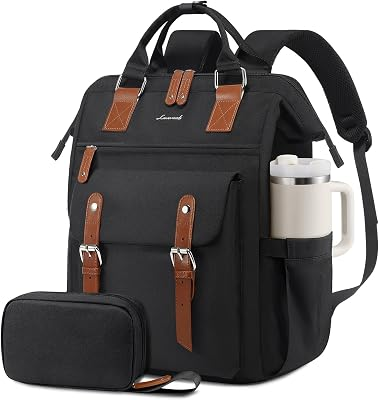 LOVEVOOK Laptop Backpack for Women, Teacher Nurse Work Laptop Bag, Waterproof Travel Backpack Purse, Business Computer Backpack, Book bag College Gift Nursing Backpack, 15.6 Inch