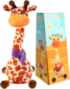 Funny Dancing Talking Giraffe Baby,Recording Repeat Baby Tummy Time | Toddler Infant Baby Toys Gifts, Volume Adjustable Baby Toys Interactive,Giraffe that Repeats What You Say for Birthday Gifts