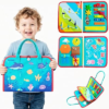 Lercaii Montessori Busy Board & Busy Book with 10+ Sensory Activities, Fine Motor Skills Learning Toy with Shoe Lacing Practice, Quiet Travel Toy for Airplane & Car, Birthday Gift for Boys Girls
