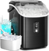 Antarctic Star Countertop Ice Maker with Soft Chewable Pellet Ice, 34lbs/24Hrs, One-Click Operation, Self-Cleaning Portable Peddle Ice Machine with Ice Scoop for Kitchen,Office,Bar