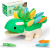 Hirger Fine Motor Dinosaur: Sensory Toys for Toddler 1-3 Year Old, Montessori Preschool Learning Educational Toy for Baby 12 Month Birthday Gift