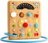 Busy Board for Toddlers, Simulated Electrical Circuit Machine Preschool Learning Toy with Switches & LED Lights, Fine Motor Skills Activity Toy for Age 3+ Year Old Kids Boy Girl, Birthday Gift