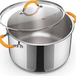 Ciwete Stainless Steel Stock Pot, 11 Quart Soup Pot with Lid, Heavy-Duty Thick Bottom Induction Cooking Pot for Pasta, Stew & Simmering, Fast Heating, Compatible with All Cooktops, Dishwasher Safe