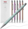 Morandi Gel Pens, 6 Pack Black Ink Pens, Premium Aesthetic Retractable Pens with Stylus,0.5mm Fine Tips, Quick-Drying Ink for Smooth Writing, for Journaling, School, Office, Teachers, Gifts