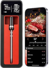 Smart Wireless Meat Thermometer IP67 Ultra-Thin Probe ±0.5℉ Accuracy Bluetooth 230ft Real-Time Monitoring & Smart Alerts with APP Standalone Display Base for BBQ, Oven, Kitchen,Grill,Smoker