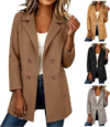 VOGFFR Long Cardigans for Women,Long Cardigans for Women Double Breasted Trench Coat Notched Lapel Peacoat Wool Open Front Coatigan with Pockets