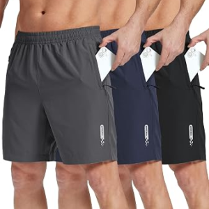 LITTLE BEAUTY 3 Pack Mens Athletic Running Shorts