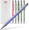 Morandi Gel Pens, 6 Pack Black Ink Pens, Premium Aesthetic Retractable Pens with Stylus,0.5mm Fine Tips, Quick-Drying Ink for Smooth Writing, for Journaling, School, Office, Teachers, Gifts