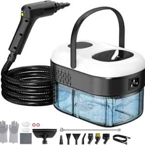 Pressurized Steam Cleaner, 3-Level Adjustable Handheld Steamer Cleaning for Home, 15s Fast Heat-Up & 47.3oz Tank, 2500W Multi-Surface Portable Steamer for Floor/Grout/Car/Kitchen & Bathroom