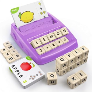 Educational Games for Kids Ages 3-8, Matching Letter Game for Kids Toys for 3-8 Year Olds Boys Girls Birthday Gifts for 3-8 Year Olds Girls Boys Preschool Kindergarten Educational Spelling Toys Purple