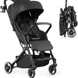 Compact Travel Stroller, Lightweight Baby & Toddler Stroller | Portable & Airplane-Friendly, One-Handed Fold, with Adjustable Backrest, UPF 50+ Canopy & Cup Holder, Strollers from 6-36 M