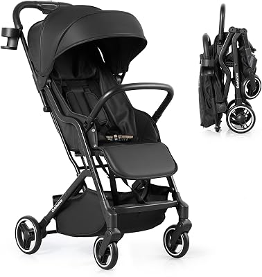 Compact Travel Stroller, Lightweight Baby & Toddler Stroller | Portable & Airplane-Friendly, One-Handed Fold, with Adjustable Backrest, UPF 50+ Canopy & Cup Holder, Strollers from 6-36 M
