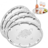 SINMANVI 4 Pack Silver Serving Trays Set