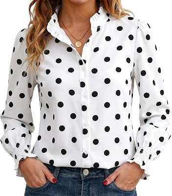 FUNLINGO Women Button Down Shirts