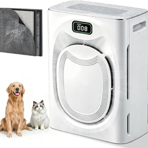 Pet Hair Air Purifier for Large Room 2500 sq ft, Reduce Pet Hair, Dander, Odors, H13 HEPA & Washable Pre-Filter, PM2.5 Air Quality Monitor, Smart WiFi