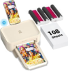iDPRT 4×6 Photo Printer, Bundle 108 Sheets Photo Paper & 2 Ribbon Cassette, Photo Printer for iPhone & Android, Beige