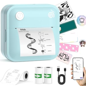 lopevi Label Maker Machine Portable Label Printer with Multiple Templates Wireless BT Label Maker for Home Office School Organization (Blue)