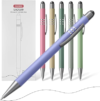 Morandi Gel Pens, 6 Pack Black Ink Pens, Premium Aesthetic Retractable Pens with Stylus,0.5mm Fine Tips, Quick-Drying Ink for Smooth Writing, for Journaling, School, Office, Teachers, Gifts