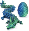 3D Printed Dragon Egg with Articulated Crystal Design – Surprise Toy for Kids, Fidget Dragon Inside, Cool Party Favors for Boys Girls Ages 4-12