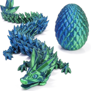 3D Printed Dragon Egg with Articulated Crystal Design – Surprise Toy for Kids, Fidget Dragon Inside, Cool Party Favors for Boys Girls Ages 4-12
