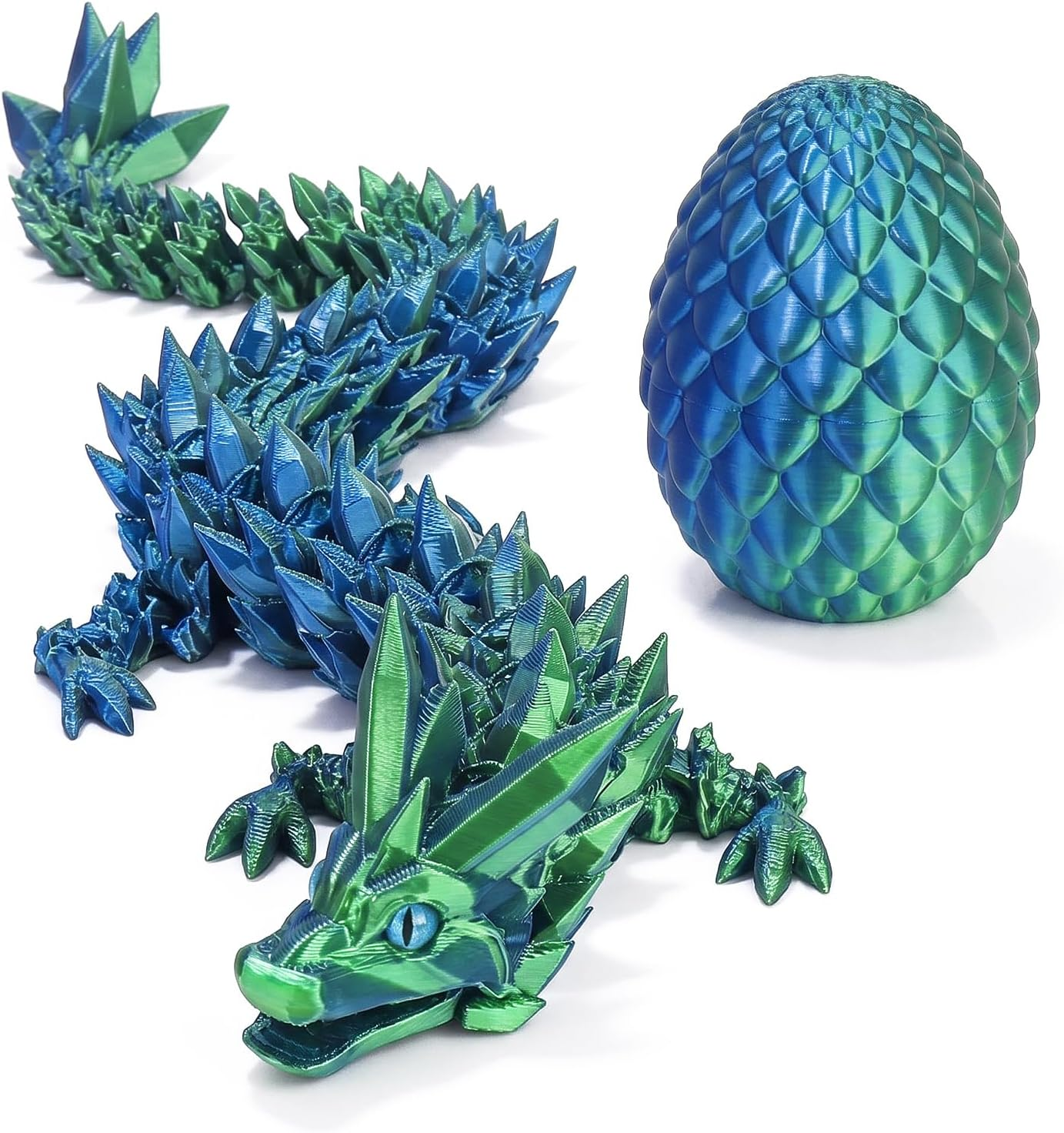 3D Printed Dragon Egg with Articulated Crystal Design – Surprise Toy for Kids, Fidget Dragon Inside, Cool Party Favors for Boys Girls Ages 4-12