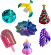 7PCS 3D Printed Star Spiral Fidget Toy with Detachable Handle, Dual Motion Toy with Auditory Feedback, Color-Changing Stress Relief Toy for Adults, Teens, ADHD, Office Desk（Random Color）