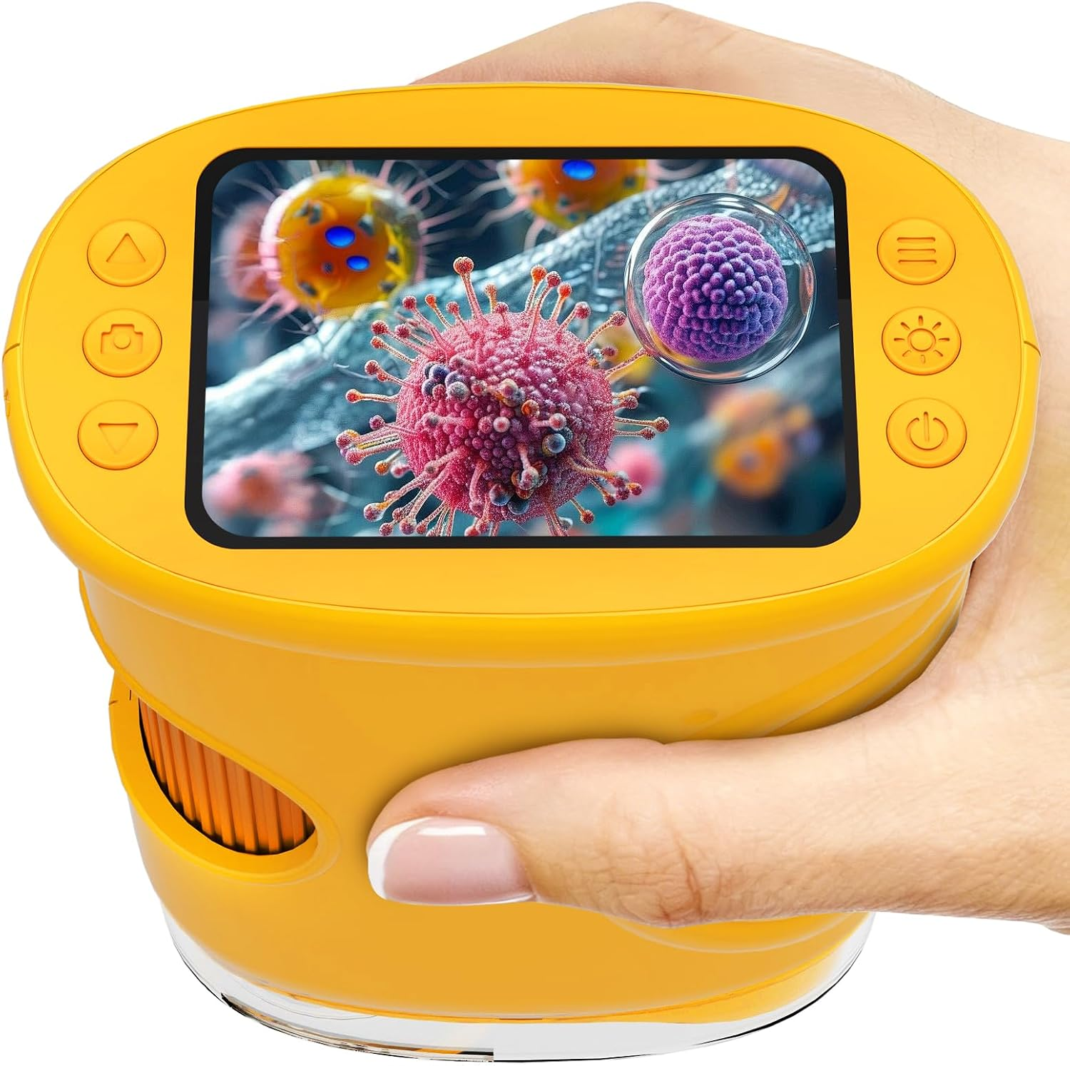 Pozifu 1000X Handheld Microscope for Kids: Pocket Digital Microscope with 1080P&2.0''IPS Screen&Photo/Video - Portable Edu Science Kits for Girls Boys - STEM Toys Birthday Gifts Ages 3-6 6-12(Orange)