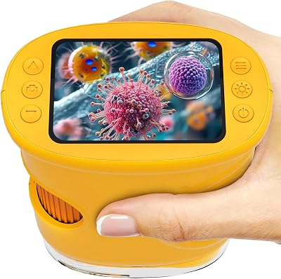 Pozifu 1000X Handheld Microscope for Kids: Pocket Digital Microscope with 1080P&2.0''IPS Screen&Photo/Video - Portable Edu Science Kits for Girls Boys - STEM Toys Birthday Gifts Ages 3-6 6-12(Orange)