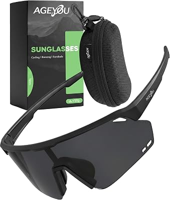 AGEYOU Polarized Sports Sunglasses for Men Women, UV400 Sun glasses for Running Cycling Fishing Hiking Golf Baseball Gear