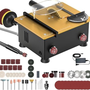 Mini Table Saw for Crafts & Hobbyists [Dual 795 Motors & Switches] 200W/12,000RPM/26mm Adjustable Height with Accessories – Perfect for DIY Crafts, Handmade Gifts & Exploring Hobbies