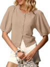 GREAIDEA Womens Puff Short Sleeve Cardigan