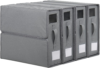 ASHARE 4 Pack Sheet Organizers and Storage Foldable Sheet Organizer for Linen Closet Fabric Container Boxes with Clear Window and Handle for Blanket Comforter Pillow, Grey