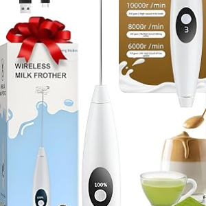 Rechargeable Milk Frother Handheld, Hand Mixer Wand with 3-Speed, Digital Display Drink Mixer Wand, Coffee Frother Handheld for Cappuccino Latte, Portable Hand Mixer