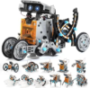 Solar Robot Kit, 14-in-1 STEM Building Toy for Kids DIY Science Robotic Set | Solar or Battery Powered Robot Building Kit, Educational STEM Robotic Toys for Kids Ages 8-12 Science Construction Gift