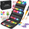 72-Color Dual Tip Markers, Fine & Brush Pens for adult coloring & lettering