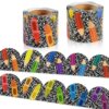72Ft Bulletin Board Borders Crayon Pencil Rainbow Classroom Decorations, Black and White Scalloped Rolled Border Trim for Teacher Back to School Bulletin Board Classroom Home Wall Door Supplies