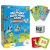 72 PCS Animals Memory Matching Game for Kids, Animal Theme Memory Board Game for Toddlers, Memory Cards Concentration Game for Ages 3 and Up