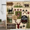 72X72 Inch Rustic Cabin Shower Curtain, Hunting Wild Animal Shower Curtains