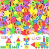 744Pcs Foam Stickers,8Colors Foam Shape Letter Sticker,Mixed Color