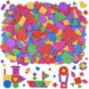 750Pcs Foam Stickers,Colorful Foam Shape Stickers Self Adhesive Star Heart Circle Geometric Stickers Foam Shapes for Crafts Preschool Art Project Greeting Card Scrapbooking Party Decor Teacher