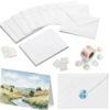 75pcs Blank Watercolor Cards 4 x 6 Inch with Envelopes (75pcs), Includes 50 Stamps and 500 Thank You Stickers, for DIY Cards, Birthday, Holiday Crafts, and Painting Projects.