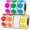 7 Color Coding Labels 14 Rolls Circle Dots Stickers for Office Classroom