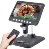 7 Inch 1080P Digital Microscope,1200X Magnification,8 LED Lights,32GB TF Card Included, Rechargeable Battery, Handheld USB Microscope Camera for PCB Repair,Soldering, Coin,Stamp,Jewelry Inspection