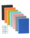 7 Pack Jumbo Stretchable Book Covers – 9x11 Inch Washable Fabric Protectors for Hardcover Textbooks, Reusable Adjustable Book Jackets with Bonus Labels & Ribbon Bookmarks (7 Assorted Colors)