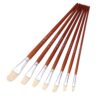 7Pcs Wood Handle Bristle Paint Brushes Artist Paint Brush for Acrylic Oil Gouache Watercolor and Rock Canvas Painting Professional Watercolor Brush Set Wooden Handle Artist Paintbrushes