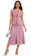 7 Piece Suit Sleeveless Vest Pencil Skirt Business Professional Outfit