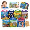 7 Sets Reusable Jelly Sticker Book Portable Silicone Quiet Activity Travel Toy