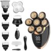 7 Shaving Head Electric Shaver for Men, Grooming Kit 5-in-1 with Digital Display, Bald Head Shaver, 360° Floating Head, Includes Trimmer, Cleansing Brush & 7 Accessories